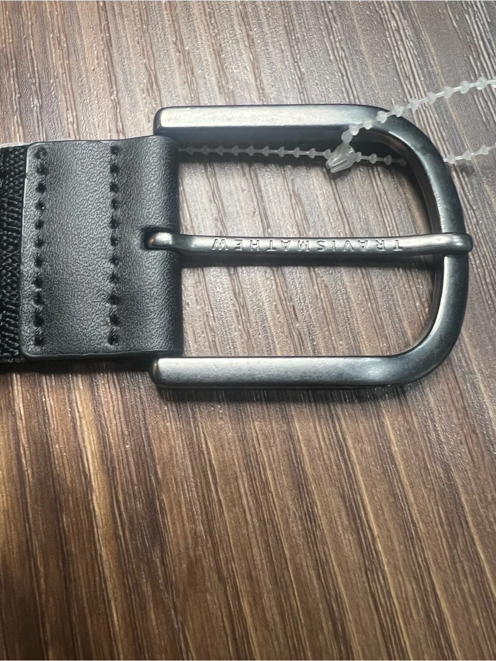 Travis Mathew Men's Black Smooth Leather Belt with Matte Buckle